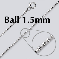 STERLING SILVER BALL CHAIN 1.5MM